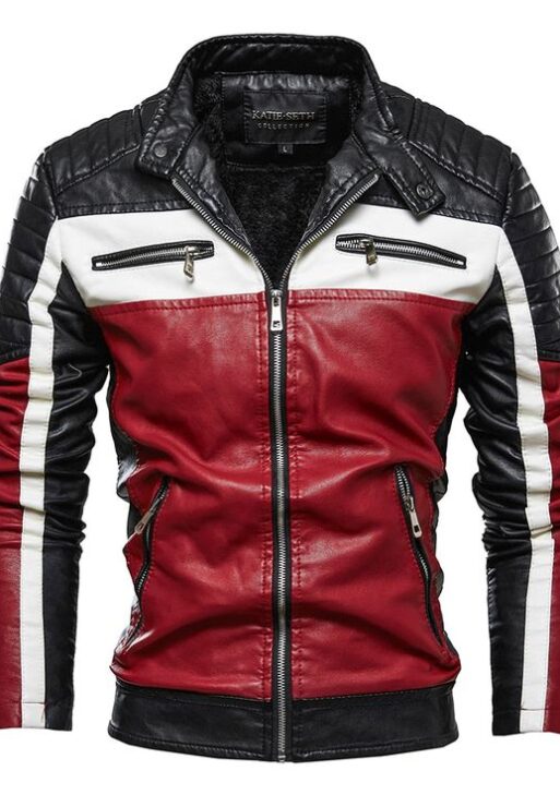 Men's Casual Biker Fashion Leather Jacket