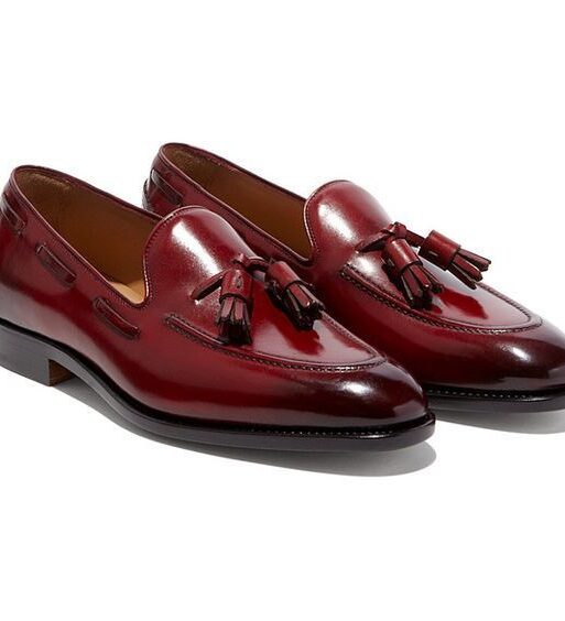 Men's Maroon Leather Tassel Loafers