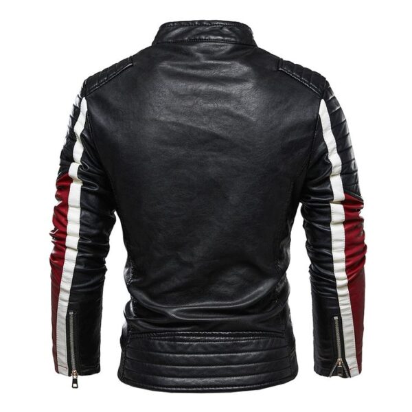 Men's Casual Biker Fashion Leather Jacket - Image 2