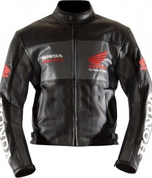 Honda Black Leather Biker Racing Motorcycle Suit