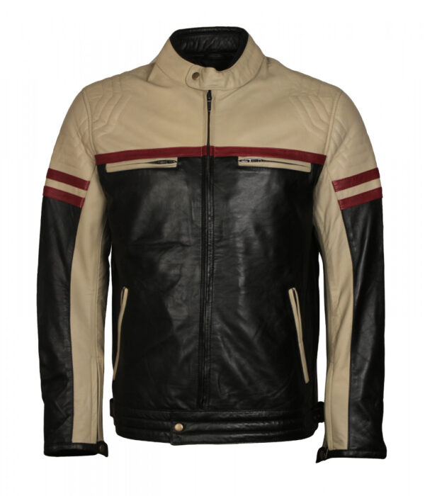 Men's Biker Vintage Riders Motorcycle Leather Jacket - Image 2