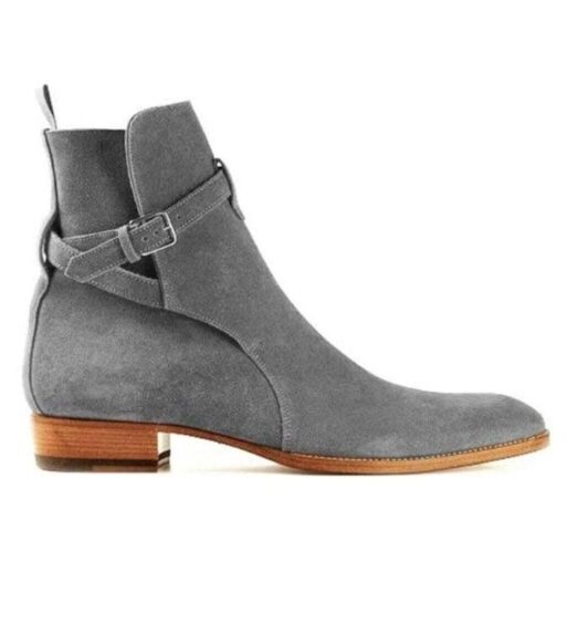 Men's Grey Suede Ankle High Jodhpur Boots
