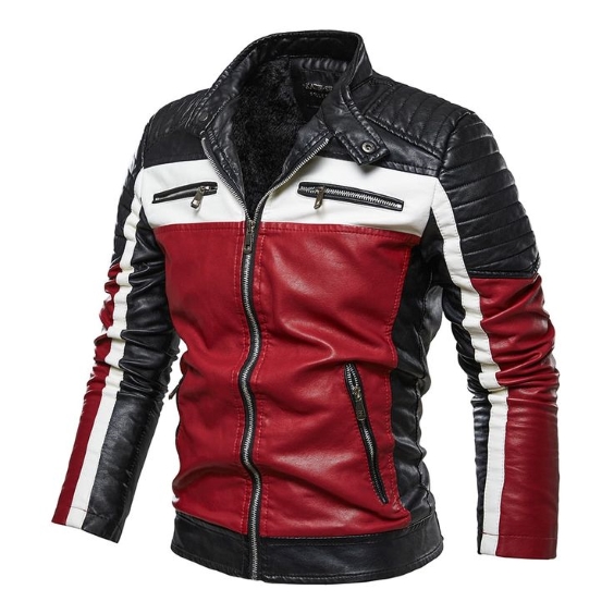 Men's Casual Biker Fashion Leather Jacket