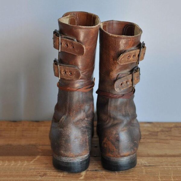 Handmade Men's Genuine Leather Army Boots - Image 2