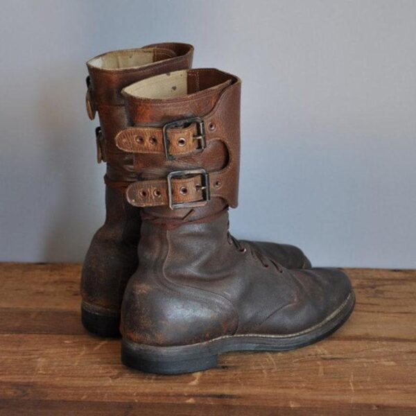 Handmade Men's Genuine Leather Army Boots - Image 1