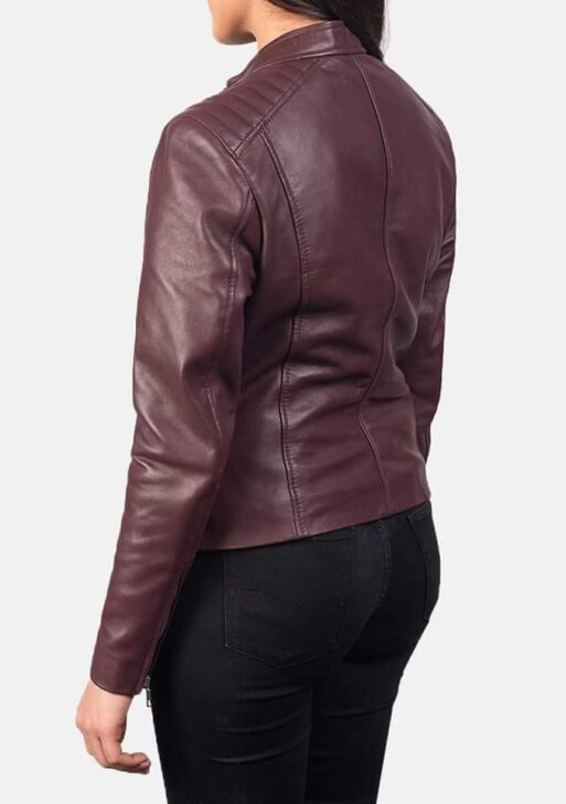 Handmade Women's Dark Brown Slim Fit Leather Jacket