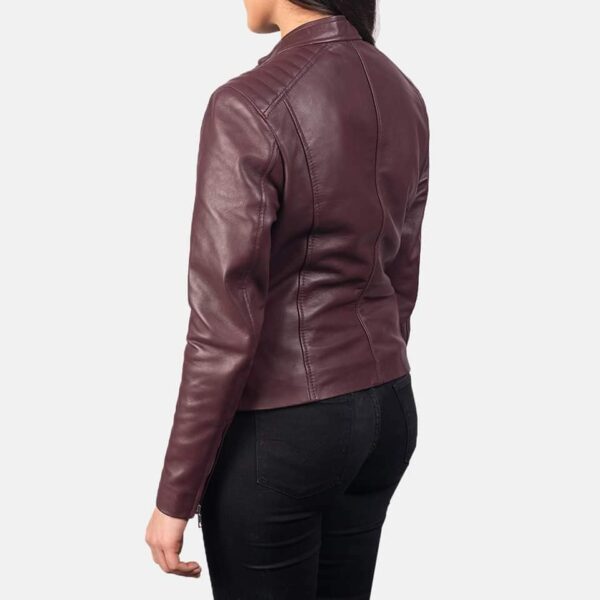 Handmade Women's Dark Brown Slim Fit Leather Jacket - Image 1
