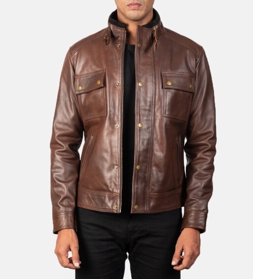 Men's Brown Genuine Leather Jacket