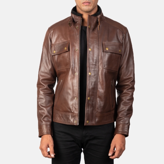 Men's Brown Genuine Leather Jacket