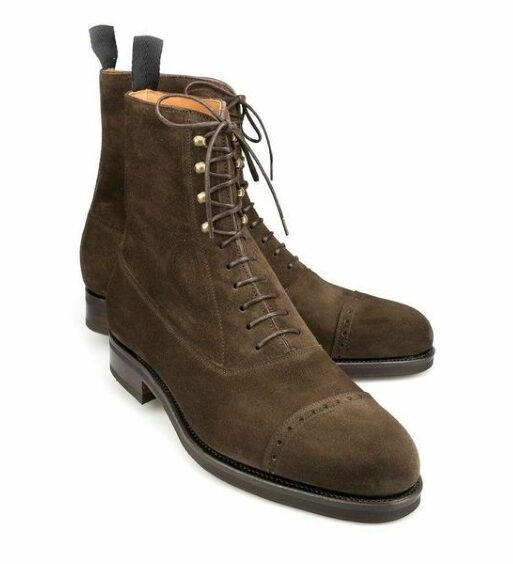 Men's Brown Suede Leather Ankle High Dress Boots