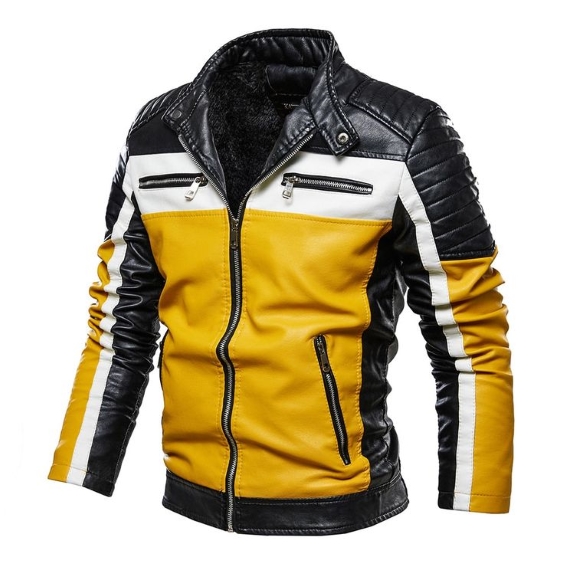Men's Casual Biker Fashion Genuine Leather Jacket