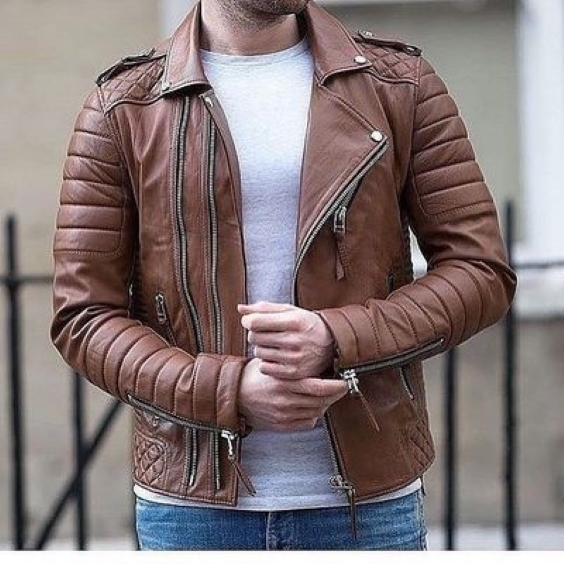 Men's Luxury Brown Genuine Leather Jacket