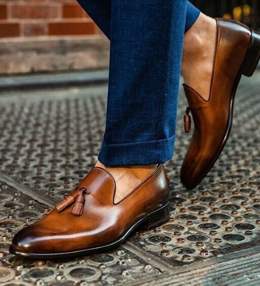 Men's Brown Leather Chaplin Tassel Loafers