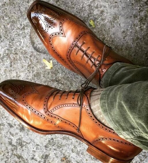 Men's Brown Leather Wingtip Brogue Oxford Shoes