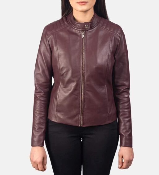 Handmade Women's Dark Brown Slim Fit Leather Jacket