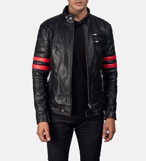 Men's Black Biker Genuine Leather Jacket